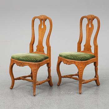 A pair of Swedish rococo chairs.