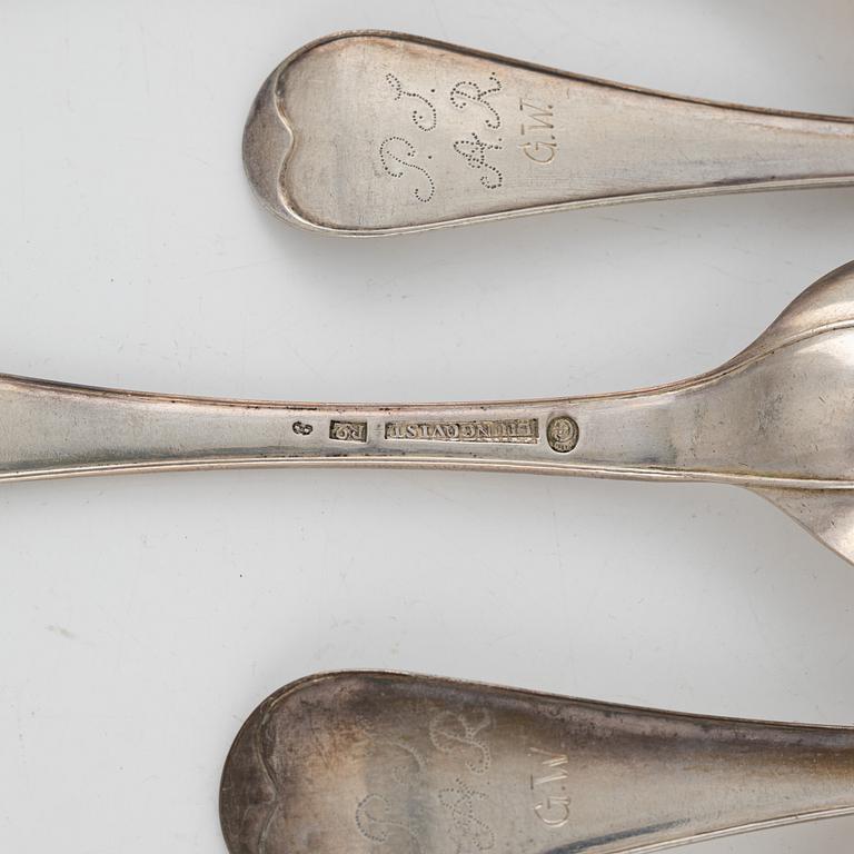 Twelve Swedish Silver Spoons, mark of Magnus Ljungqvist, Kristianstad 1799.