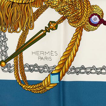Hermès, a twill silk ' Le Timbalier' scarf.