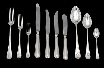 BESTICKUPPSÄTTNING, 105 delar, silver, C G Hallberg, Stockholm, 1930-40-tal. Tot vikt ca 4932 g.