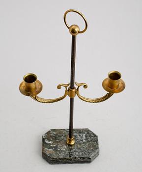 LJUSSTAKE, mässing, empirstil, 1800-tal.