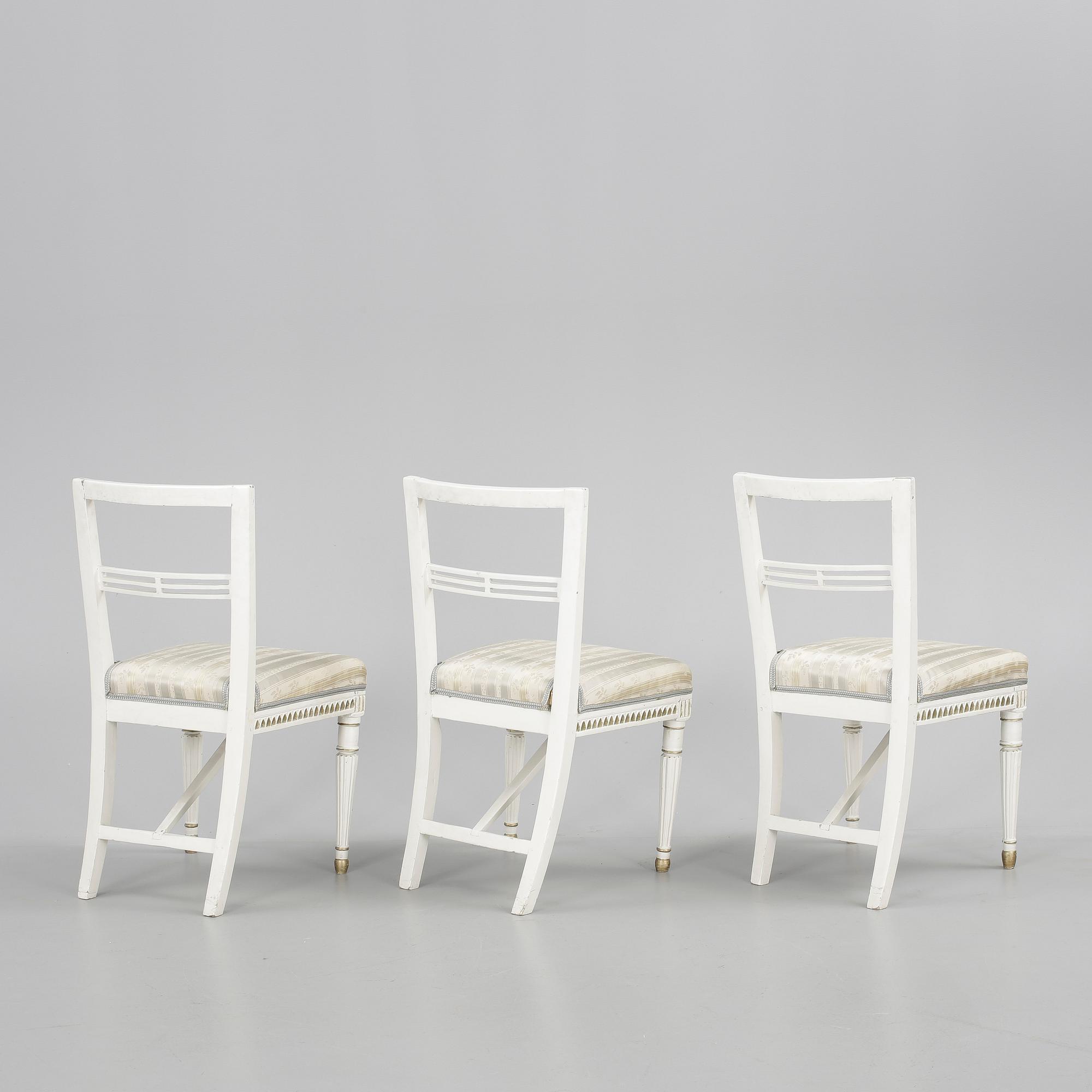 STOLAR, 3 st, gustavianska provinsarbeten, omkring 1800.