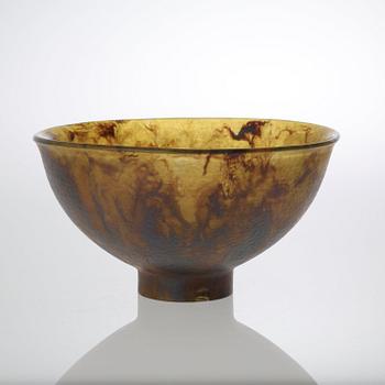 A Francois-Emile Décorchement marbled bowl, France 1920's.