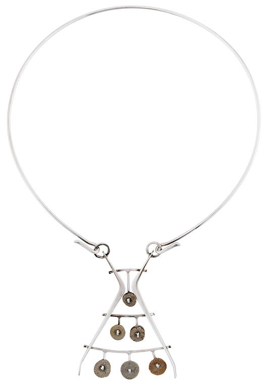 AN I-B DAHLQVIST necklace, silver and fossiles, Dahlquist & Barve Malmö 1972.