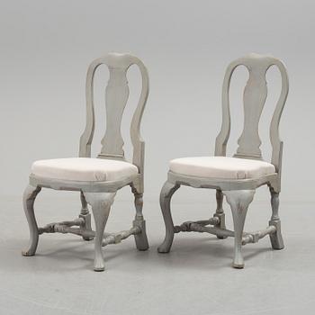 A set of twelve rococo style chairs, late 19th century.