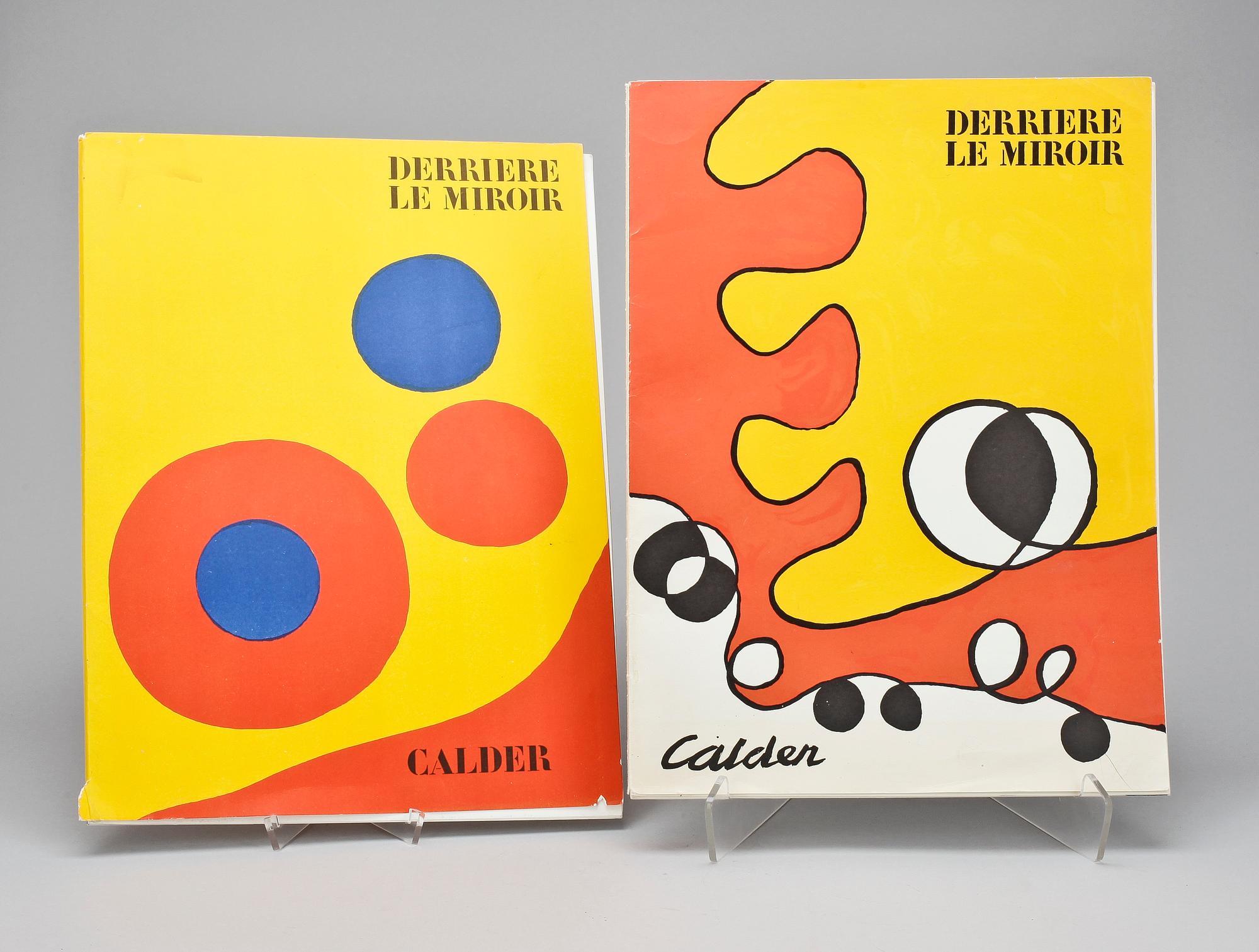 ALEXANDER CALDER, "Derriere le Miroir", 2 st, No 173, okt 1968 och no 201, jan 1973, med originallitografier, utgivna av Maeght.