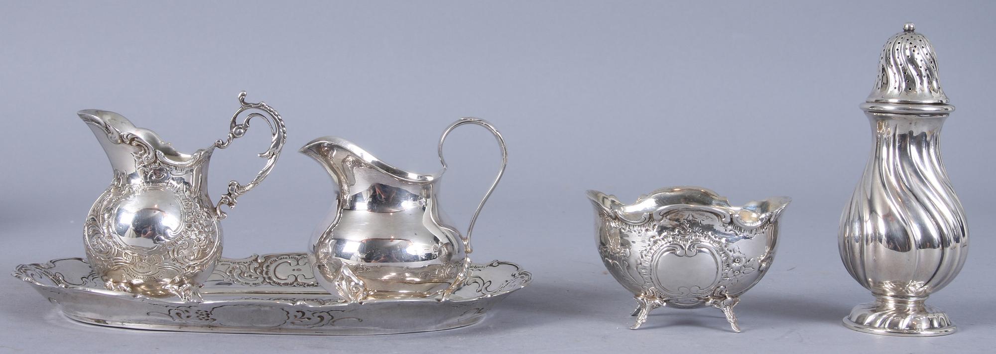 PARTI SILVER, 7 delar, 1900-tal, delvis Sverige. Tot. vikt 908 g.