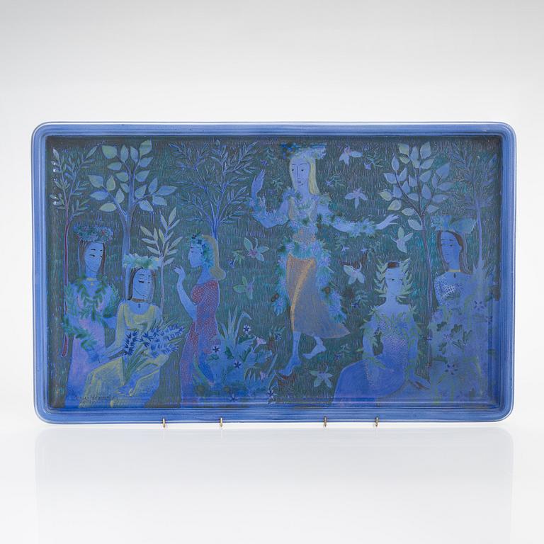 Birger Kaipiainen, a stoneware tray , signed Birger Kaipiainen Arabia 1941.