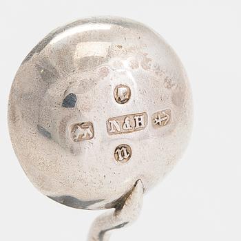Nathan & Hayes, saltkar för fyra, sterlingsilver, Birmingham 1912. I originaletui.