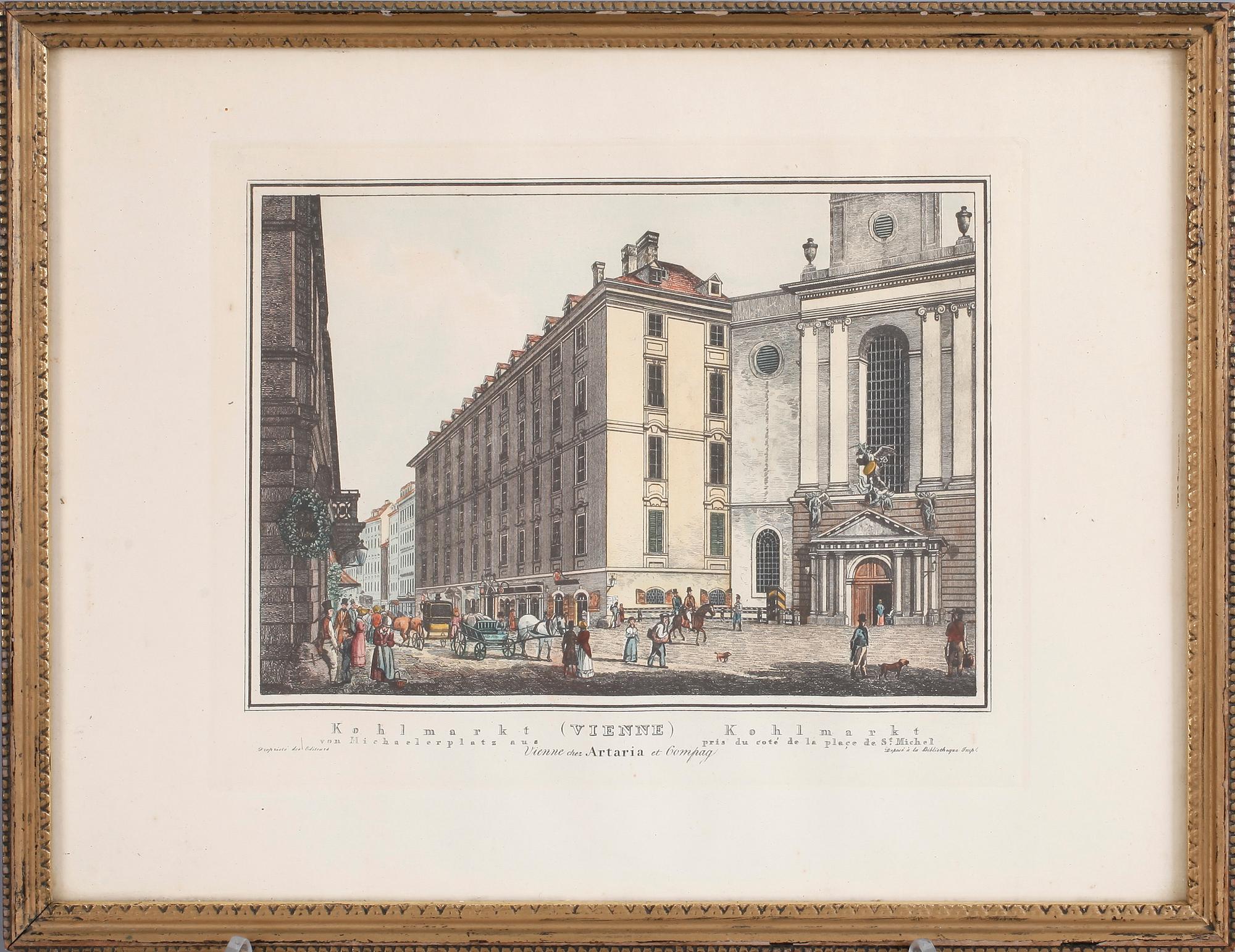 GRAVYRER, 5 st, samtliga med motiv från Vienne, 1800-talets första hälft.