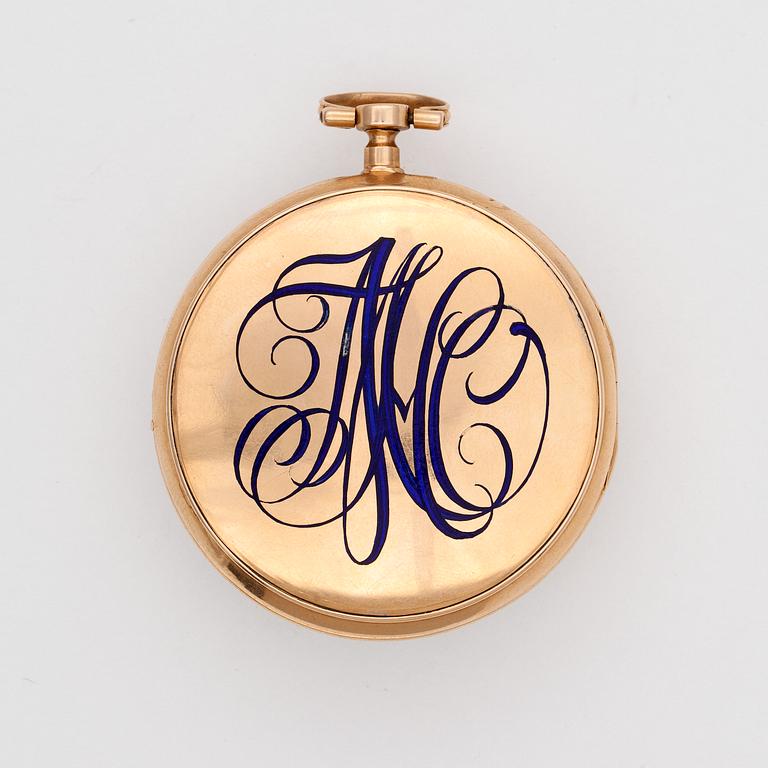 A gold verge pocket watch, Jacob Kock, Stockholm, c. 1800.