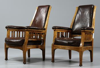 FÅTÖLJER, ett par, jugend, 1900-talets första del.