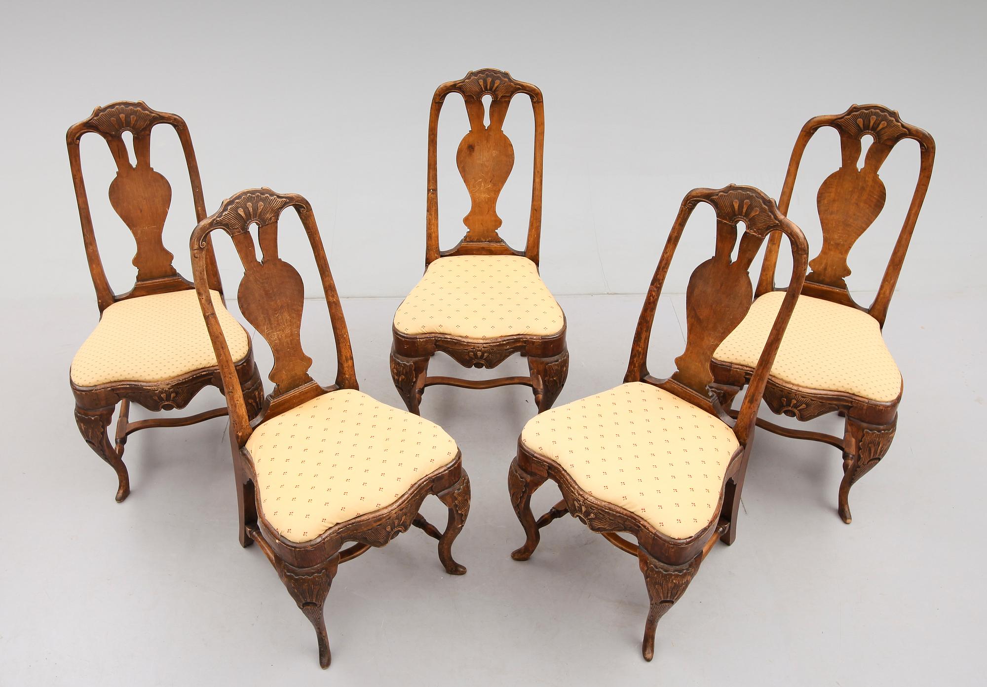 STOLAR, 5 st, senbarock, 1700-tal.