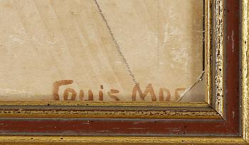 LOUIS MOE, akvarell, signerad.
