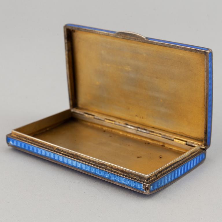 An early 19th century  silver and guilloche enamel box.