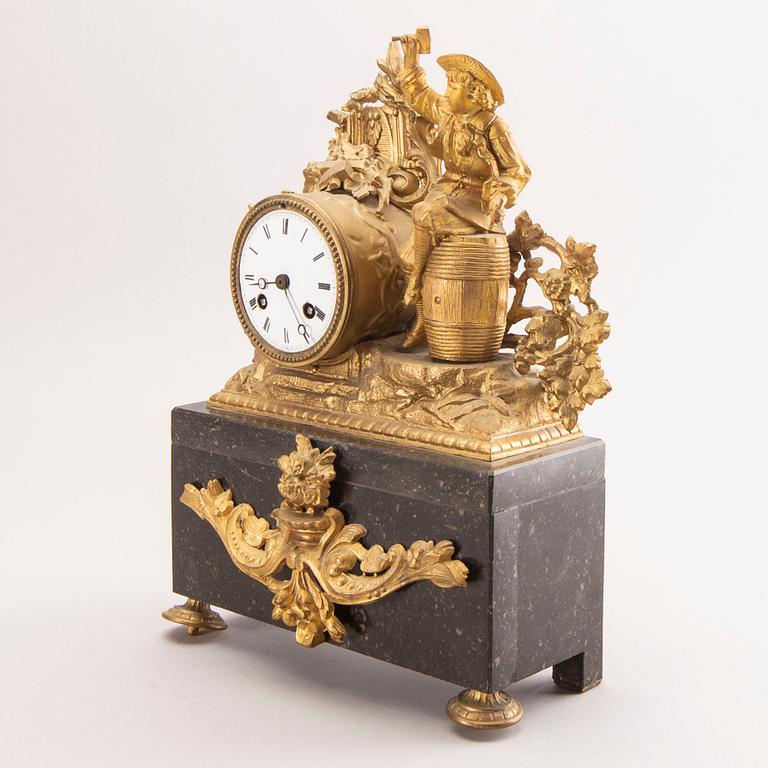 A Neo Rococo bronzed table clock.