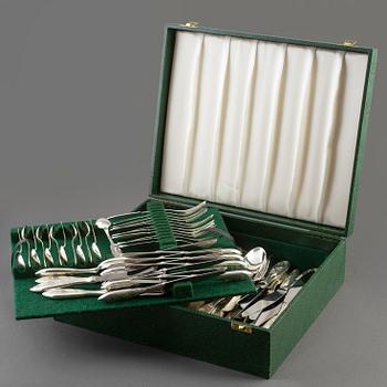 77 psc silver cutlery. Model 'Tornedal', C.O. Persson Ab, Haparanda 1978.