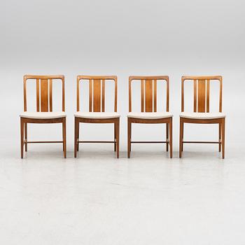 Four walnut chairs, AB Linde Nilsson, Lammhult, Sweden, second half of the 20th century.