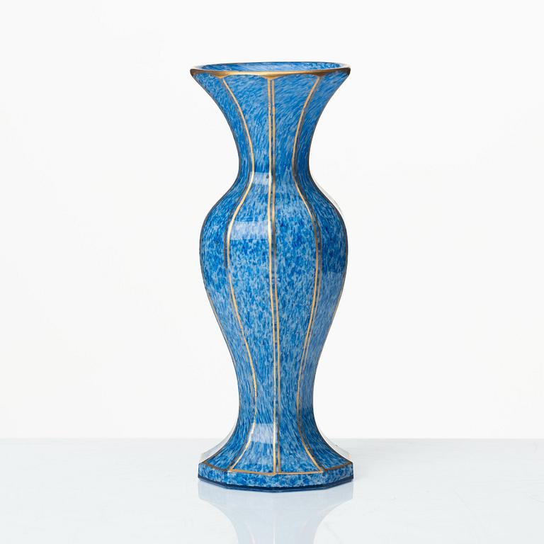 An opaline glass vase, presumably Russian, late 19th century.