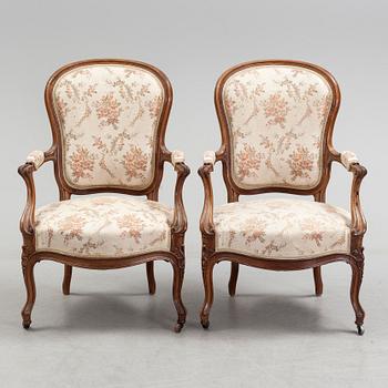 A sofa, two armchairs and two chairs, rococo style, first half of the 20th century.