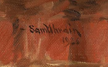 Sam Uhrdin, olja på duk, signerad och daterad 1926.