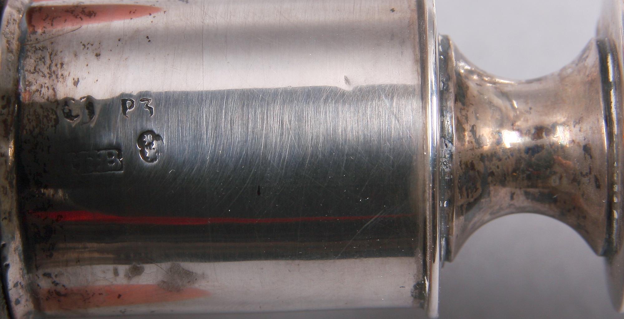 LJUSSTAKAR, silver, Karl Johan, Johan Fredrik Björnstedt, Stockholm, 1821.