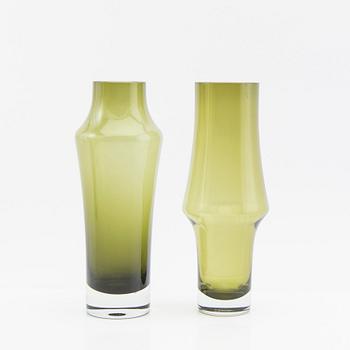 Tamara Aladin, Vases, 5 pcs, glass, Riihimäen Lasi, Finland, 1960s/70s.