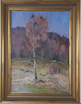 GISLANDER, WILLIAM, olja på pannå, sign o dat 1923.