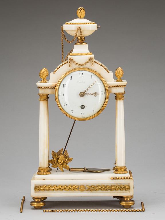 A late Gustavian mantel clock by P H Beurling, master 1783.