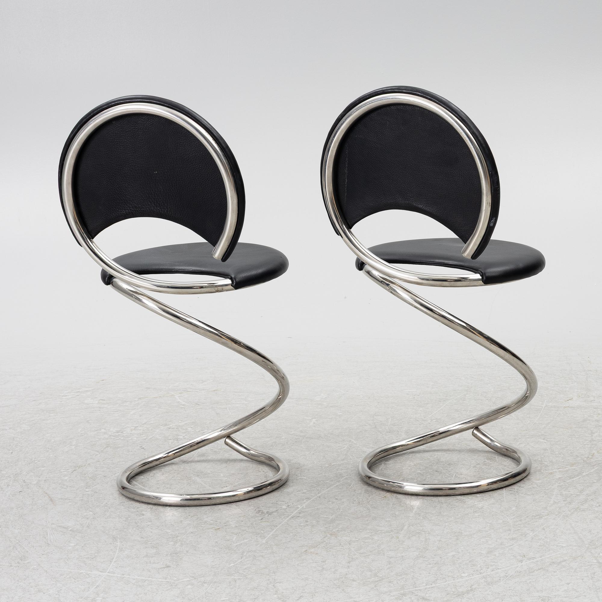 Poul Henningsen, a pair of 'Snake' chairs, Denmark.