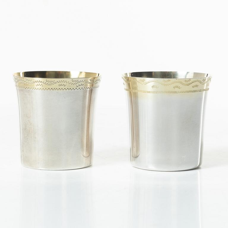 Twelve Swedish silver cups, mark of CG Hallberg and GAB, Stockholm 1959-1963.