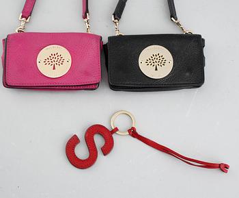 Two mobile cases named "Daria Mini Messenger" and a keyring from Mulberry.
