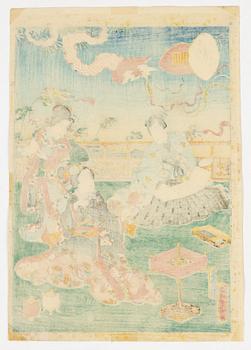 Utagawa Kunisada II, träsnitt.