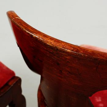 STOLAR, 4 st, s k Göteborgsstolar, 1800-tal.