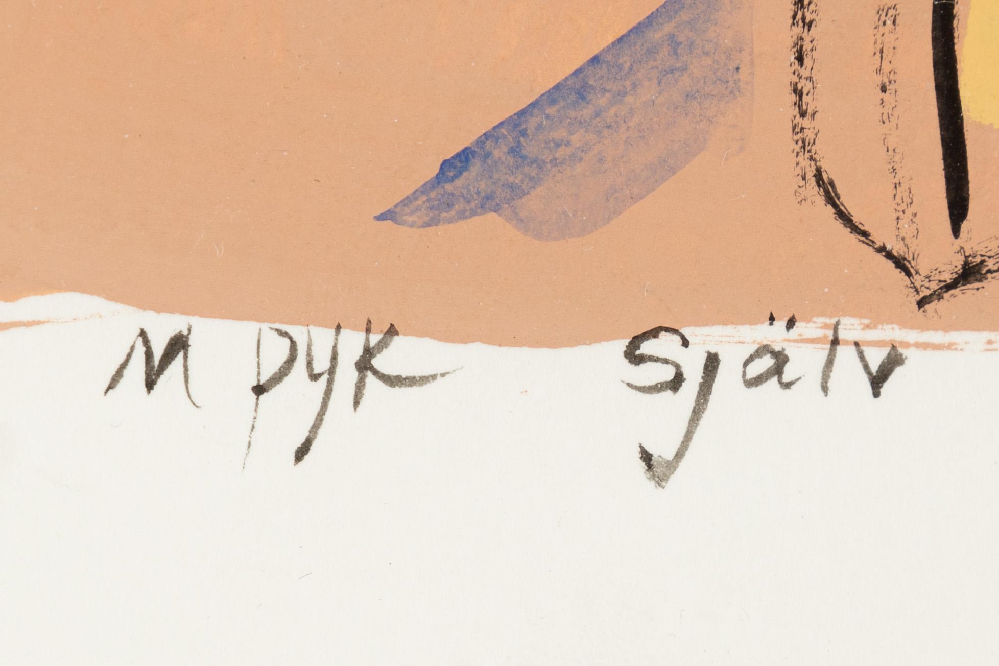 Madeleine Pyk, gouache, signed.