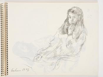 Lotte Laserstein, Sketchbook with approximately 42 drawings, of which 1 is signed.