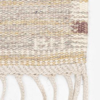 Barbro Nilsson, a carpet, 'Falurutan gul S', flat weave, c. 223 x 115 cm, signed AB MMF BN.
