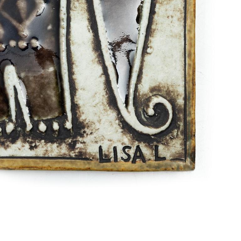Lisa Larsson, a set of six stoneware wall plaques, Gustavsberg.
