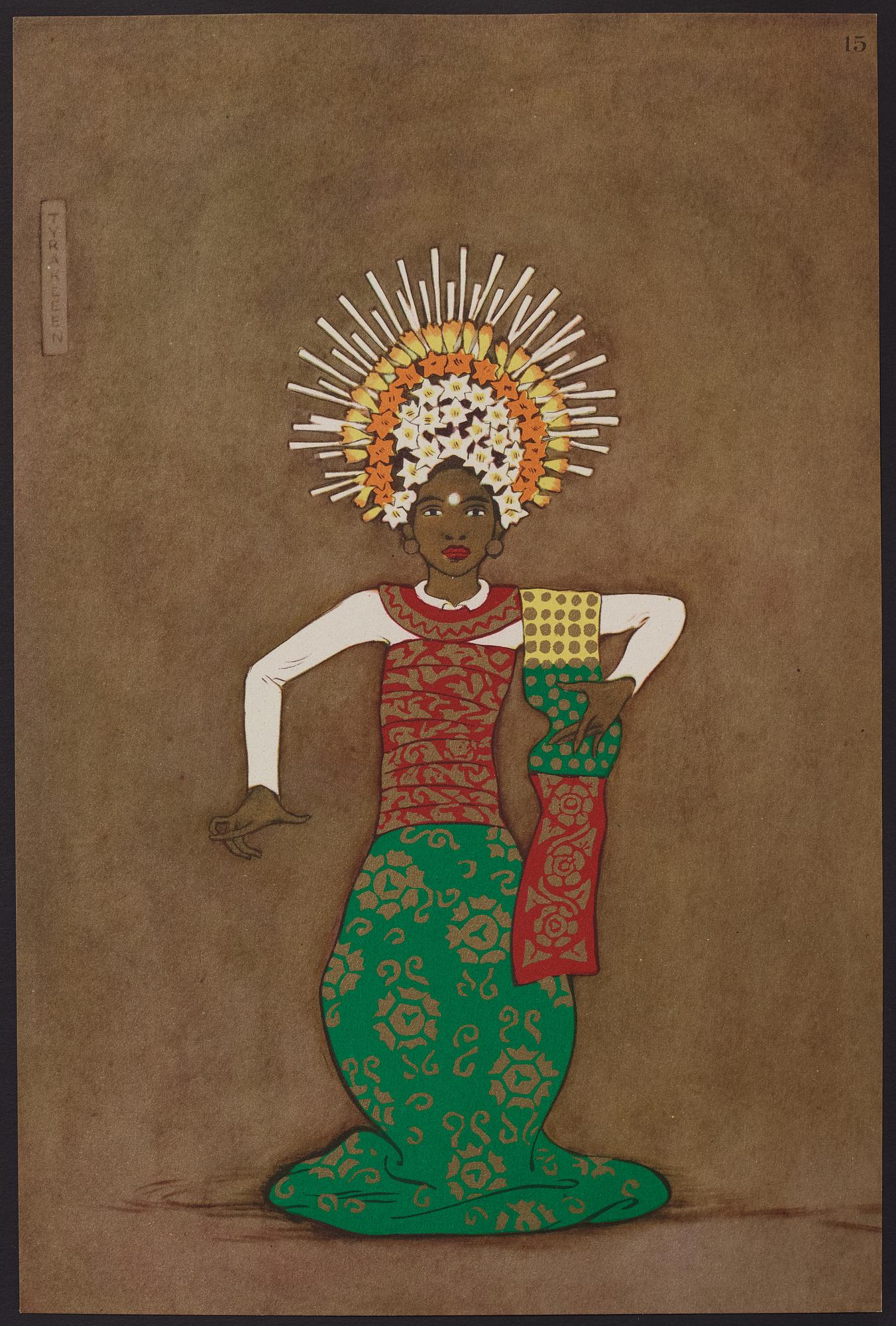 Tyra Kleen, fyra häften med åtta tryckta planscher (varav en dublett), "Temple Dances and Musical Instruments in Bali".