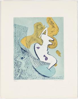 DOROTHEA TANNING, färgetsningar, 4 st, signerade och numrerade 31/100.