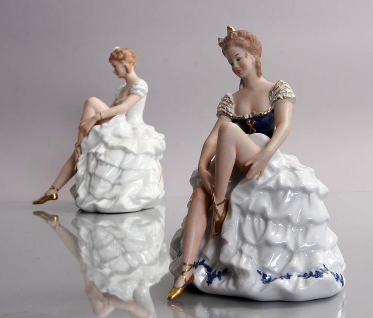 FIGURINER, 2 st, porslin, Wallendorf.