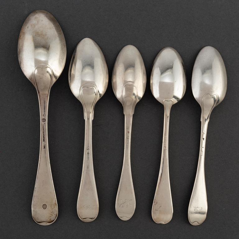 11 silver spoons, among others Magnus Ljungqvist, Kristianstad 1804.