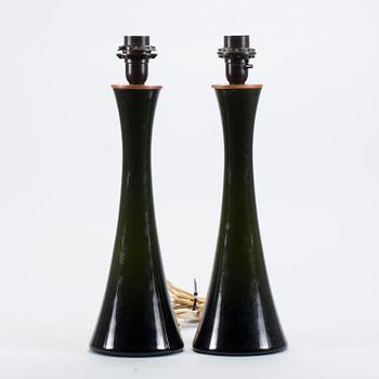 BORDSLAMPOR, glas, Bergboms. 1900-talets mitt/andra hälft.
