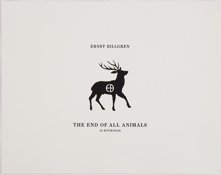Ernst Billgren, "The end of all animals", portfolio bestående av 12 etsningar, signerad och numrerad 3/40.