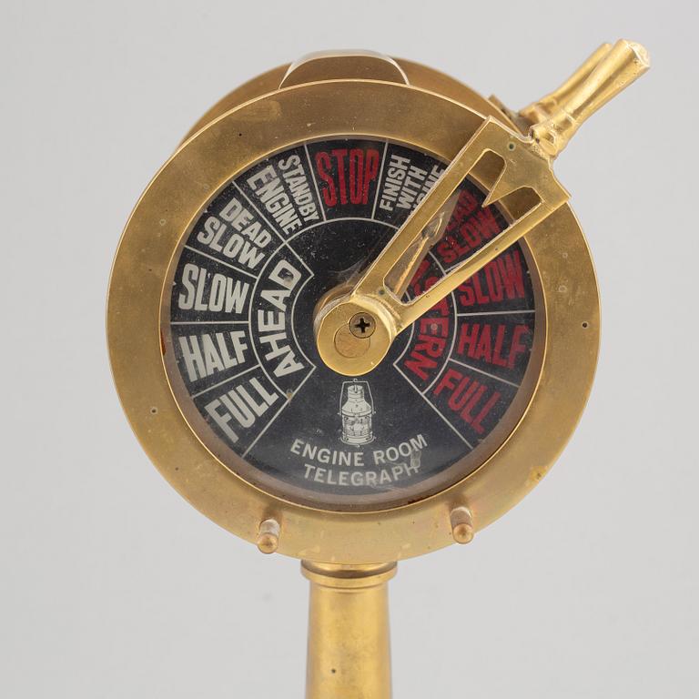 An engine order telegraph, 20th century.