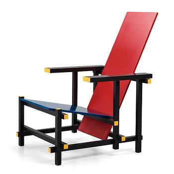 Gerrit Rietveld, easy chair, 'Red and blue chair', Cassina.