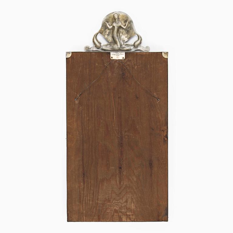 A Swedish Grace pewter wall mirror, Ystad Tenn (Ystad Metallindustri), Sweden 1929.
