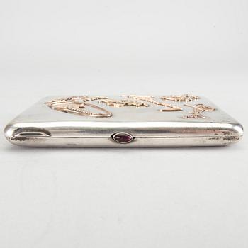 A 1908-1926 Russian silver cigarette case.