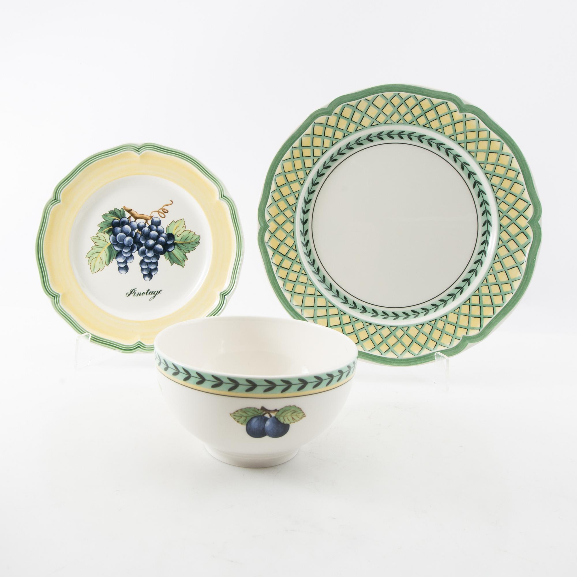Servis, 48 delar, porslin, "French Garden Fleurence", Villeroy Bosch, Tyskland.