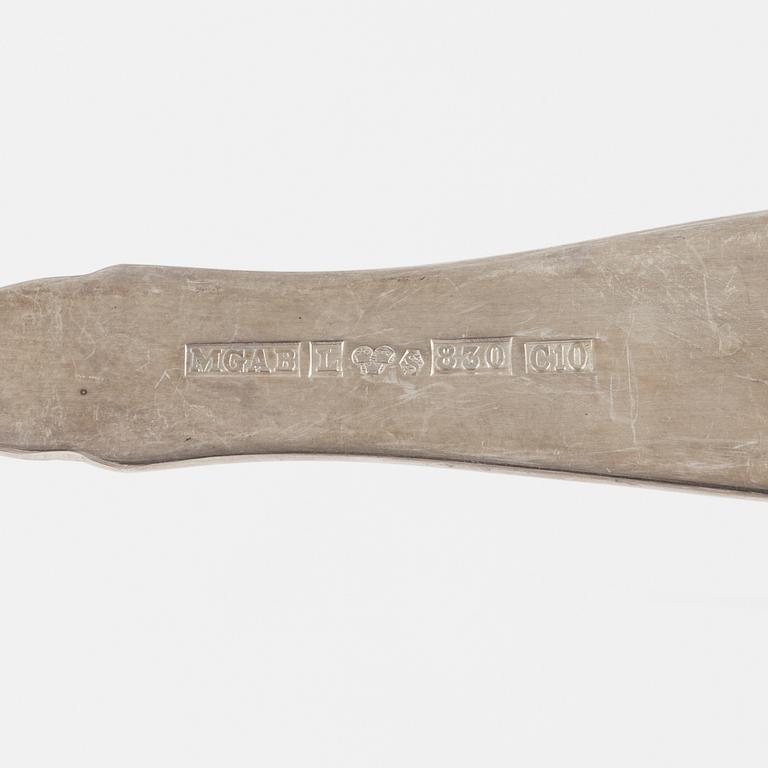 Eric Löfman, fiskbestick, 12+12 silver modell Uppsala. MGAB, Lidköping,  1977.